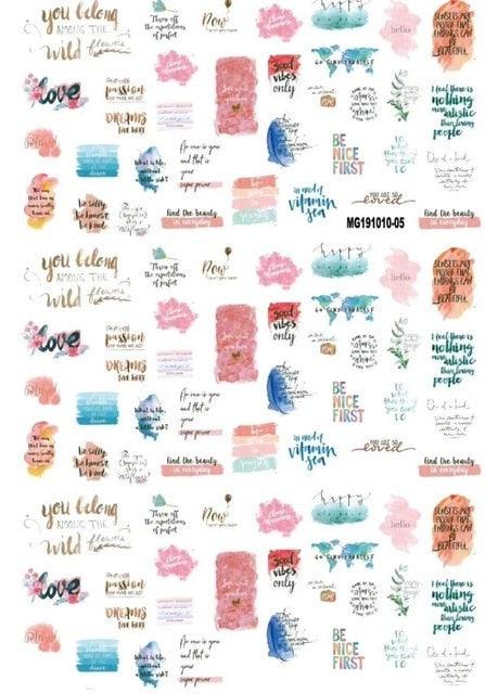 New Super Thin Self-Adhesive Letter 3d Nail Decal Stickers Manicure Nail Art Decoration Accessories Holographic Old English Character Nail Self-Adhesive Sticker English Font Design Manicure Design Water Sliders Decorations Accessories
