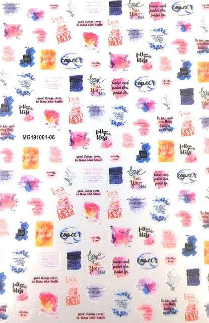 New Super Thin Self-Adhesive Letter 3d Nail Decal Stickers Manicure Nail Art Decoration Accessories Holographic Old English Character Nail Self-Adhesive Sticker English Font Design Manicure Design Water Sliders Decorations Accessories