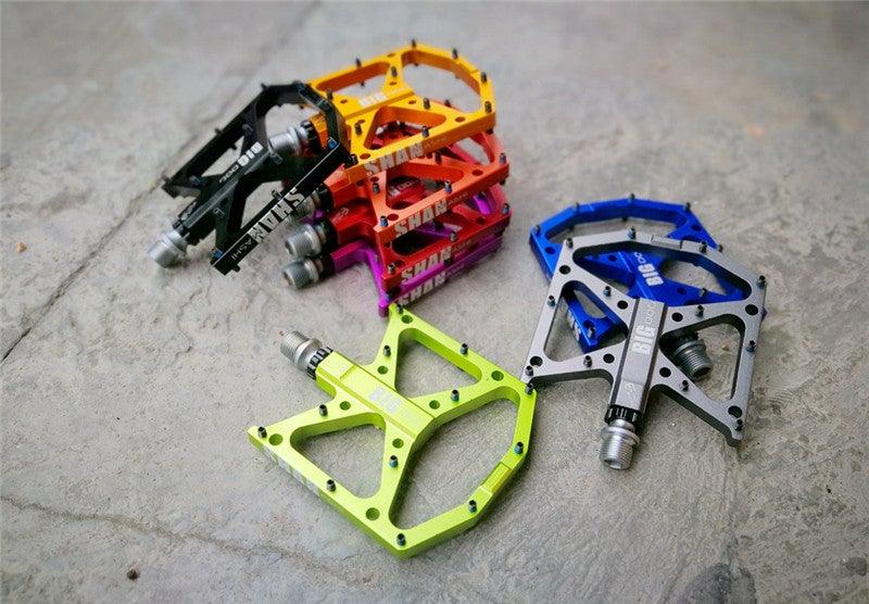 New Ultralight Bicycle Pedals Part Anti-Slip Aluminum Body Road Flat Foot Cycling Sealed 3 Bearing Mountain Bike Pedal Mountain Bike Pedals, Ultra Strong Machined Bicycle Flat Alloy Pedals Non-Slip