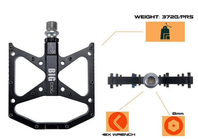 New Ultralight Bicycle Pedals Part Anti-Slip Aluminum Body Road Flat Foot Cycling Sealed 3 Bearing Mountain Bike Pedal Mountain Bike Pedals, Ultra Strong Machined Bicycle Flat Alloy Pedals Non-Slip