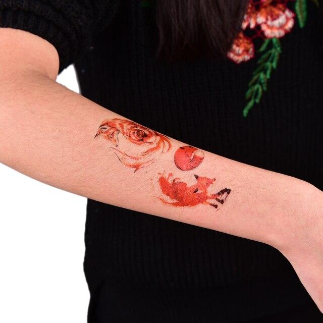 New Waterproof Temporary Wolf Sticker Tattoo Mens Modern Tattoo Realistic Design