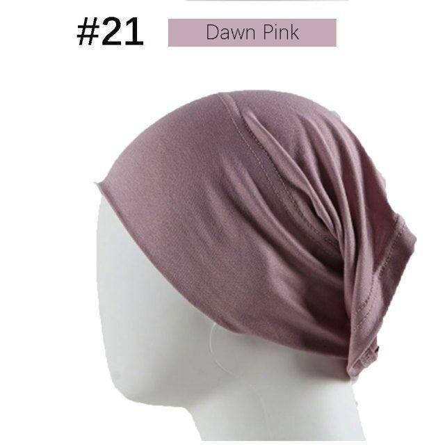 New Winter Autumn Soft Solid Color Inner Hijab Cap Lightweight Muslim Turban Elegant Hijab Caps Hat Islam Under Scarf Undercap Bonnet Color Soft Jersey Stretch Hijab's Tube Cap Hat Hijab Bonnet Muslim Women Scarf Turbans Head For Women