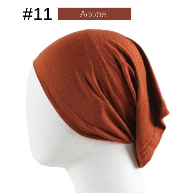 New Winter Autumn Soft Solid Color Inner Hijab Cap Lightweight Muslim Turban Elegant Hijab Caps Hat Islam Under Scarf Undercap Bonnet Color Soft Jersey Stretch Hijab's Tube Cap Hat Hijab Bonnet Muslim Women Scarf Turbans Head For Women