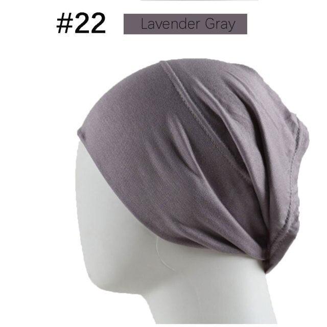 New Winter Autumn Soft Solid Color Inner Hijab Cap Lightweight Muslim Turban Elegant Hijab Caps Hat Islam Under Scarf Undercap Bonnet Color Soft Jersey Stretch Hijab's Tube Cap Hat Hijab Bonnet Muslim Women Scarf Turbans Head For Women
