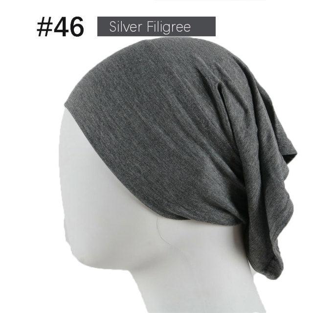 New Winter Autumn Soft Solid Color Inner Hijab Cap Lightweight Muslim Turban Elegant Hijab Caps Hat Islam Under Scarf Undercap Bonnet Color Soft Jersey Stretch Hijab's Tube Cap Hat Hijab Bonnet Muslim Women Scarf Turbans Head For Women