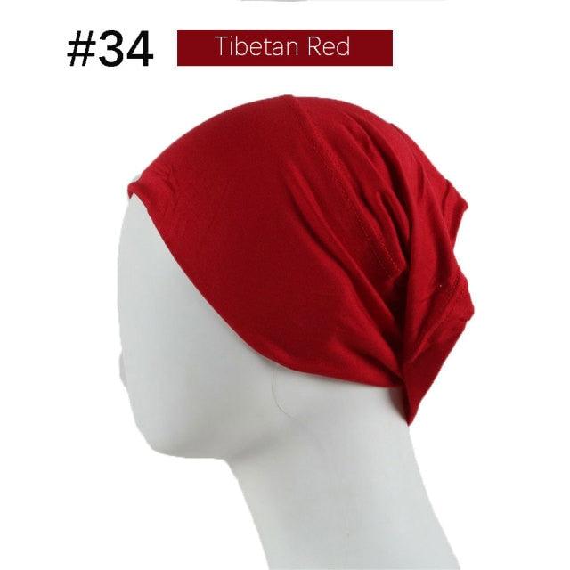 New Winter Autumn Soft Solid Color Inner Hijab Cap Lightweight Muslim Turban Elegant Hijab Caps Hat Islam Under Scarf Undercap Bonnet Color Soft Jersey Stretch Hijab's Tube Cap Hat Hijab Bonnet Muslim Women Scarf Turbans Head For Women