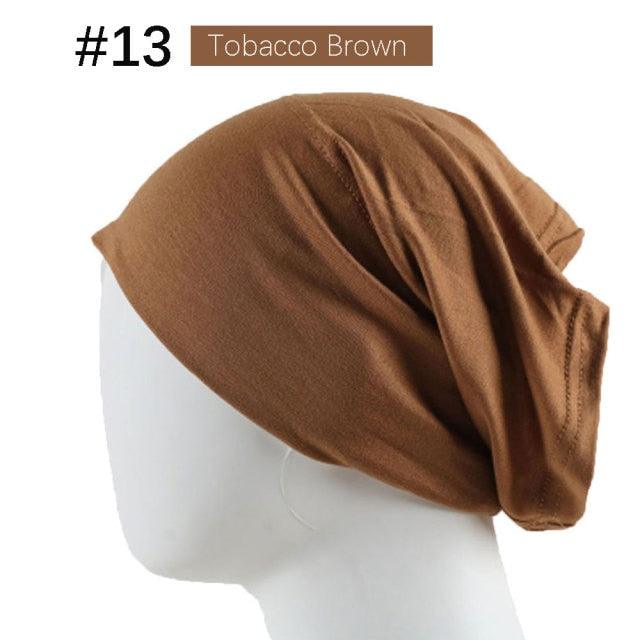 New Winter Autumn Soft Solid Color Inner Hijab Cap Lightweight Muslim Turban Elegant Hijab Caps Hat Islam Under Scarf Undercap Bonnet Color Soft Jersey Stretch Hijab's Tube Cap Hat Hijab Bonnet Muslim Women Scarf Turbans Head For Women