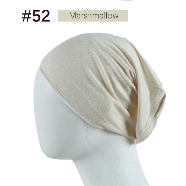 New Winter Autumn Soft Solid Color Inner Hijab Cap Lightweight Muslim Turban Elegant Hijab Caps Hat Islam Under Scarf Undercap Bonnet Color Soft Jersey Stretch Hijab's Tube Cap Hat Hijab Bonnet Muslim Women Scarf Turbans Head For Women
