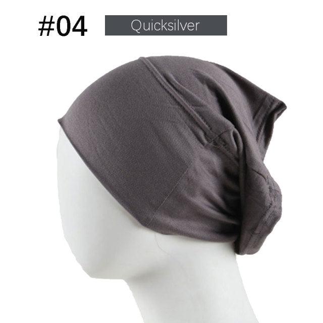 New Winter Autumn Soft Solid Color Inner Hijab Cap Lightweight Muslim Turban Elegant Hijab Caps Hat Islam Under Scarf Undercap Bonnet Color Soft Jersey Stretch Hijab's Tube Cap Hat Hijab Bonnet Muslim Women Scarf Turbans Head For Women