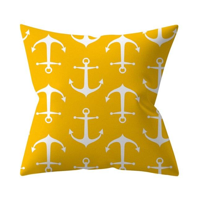 New Yellow Cushion Cases Modern Fashion Abstract Art Decorative Modern Pillow Covers Beautiful Pattern Square Pillow Case Sofa Car Couch Decorative Cover For Pillows 45x45CM