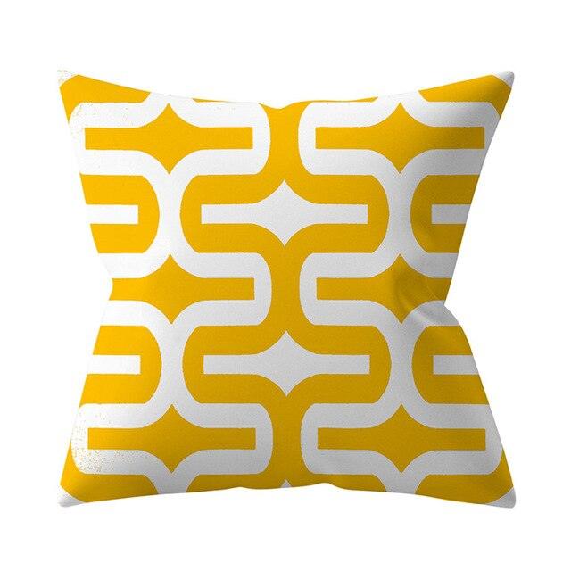New Yellow Cushion Cases Modern Fashion Abstract Art Decorative Modern Pillow Covers Beautiful Pattern Square Pillow Case Sofa Car Couch Decorative Cover For Pillows 45x45CM