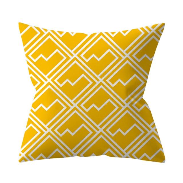 New Yellow Cushion Cases Modern Fashion Abstract Art Decorative Modern Pillow Covers Beautiful Pattern Square Pillow Case Sofa Car Couch Decorative Cover For Pillows 45x45CM