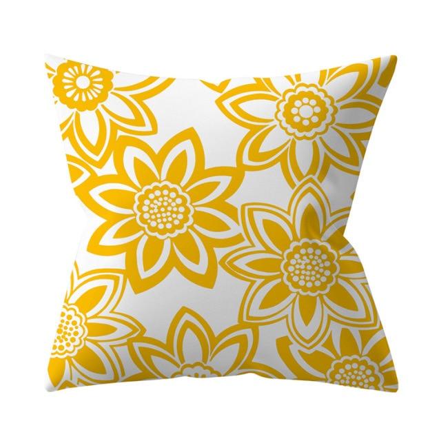 New Yellow Cushion Cases Modern Fashion Abstract Art Decorative Modern Pillow Covers Beautiful Pattern Square Pillow Case Sofa Car Couch Decorative Cover For Pillows 45x45CM