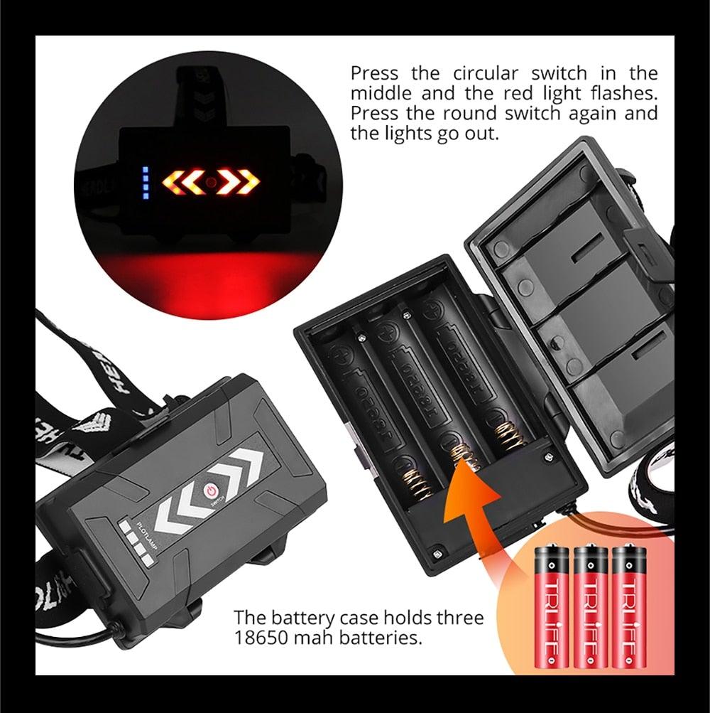 Newest Waterproof XHP199 16-Core Super Bright Powerful Lantern Headlamp XHP110 LED USB Flashlight XHP50 Headlight Rechargeable 18650 Zoom Torch Light
