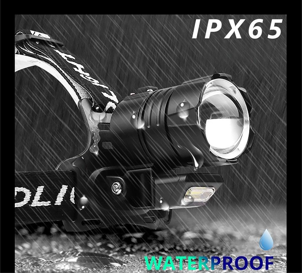 Newest Waterproof XHP199 16-Core Super Bright Powerful Lantern Headlamp XHP110 LED USB Flashlight XHP50 Headlight Rechargeable 18650 Zoom Torch Light