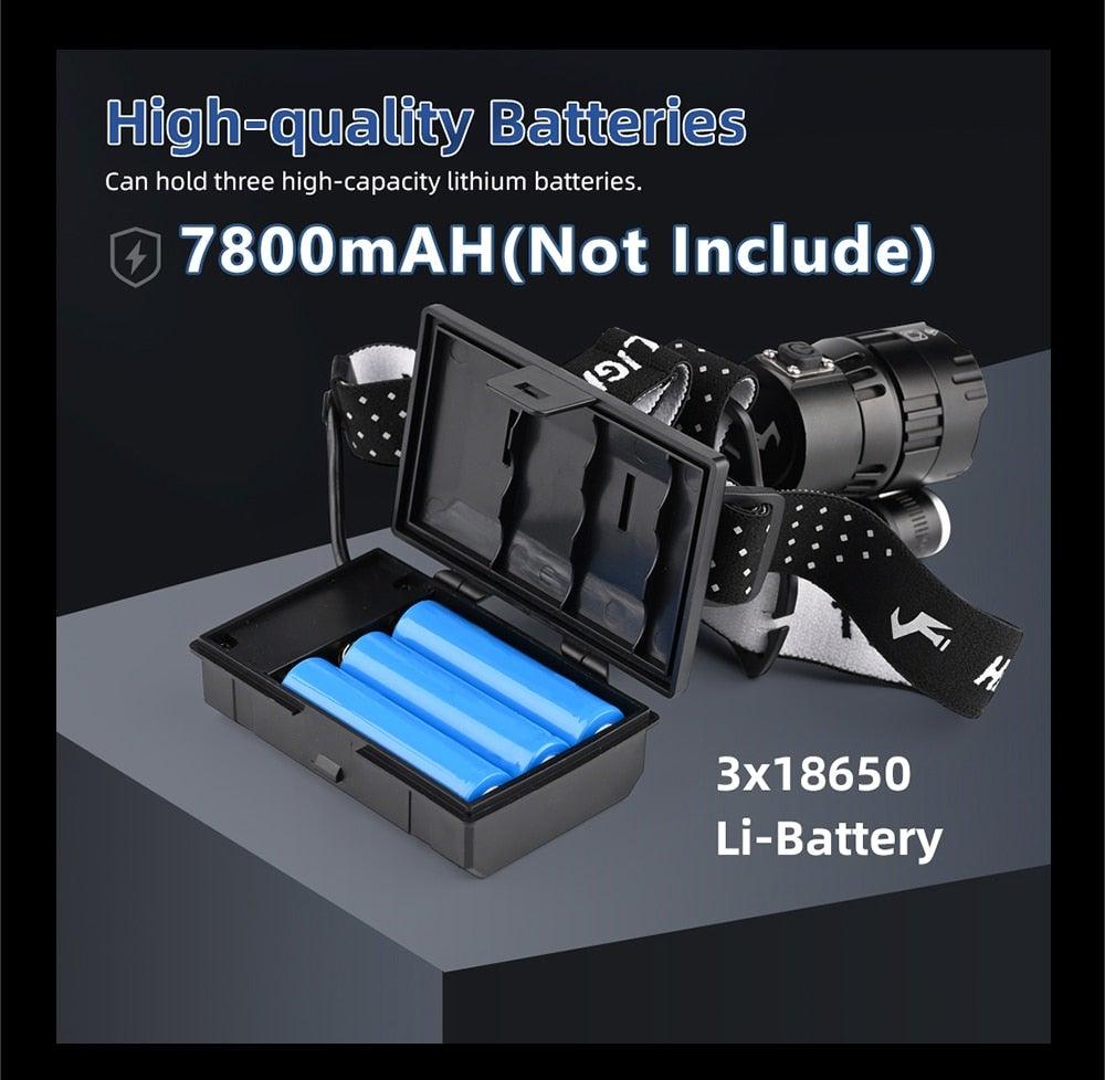 Newest Waterproof XHP199 16-Core Super Bright Powerful Lantern Headlamp XHP110 LED USB Flashlight XHP50 Headlight Rechargeable 18650 Zoom Torch Light
