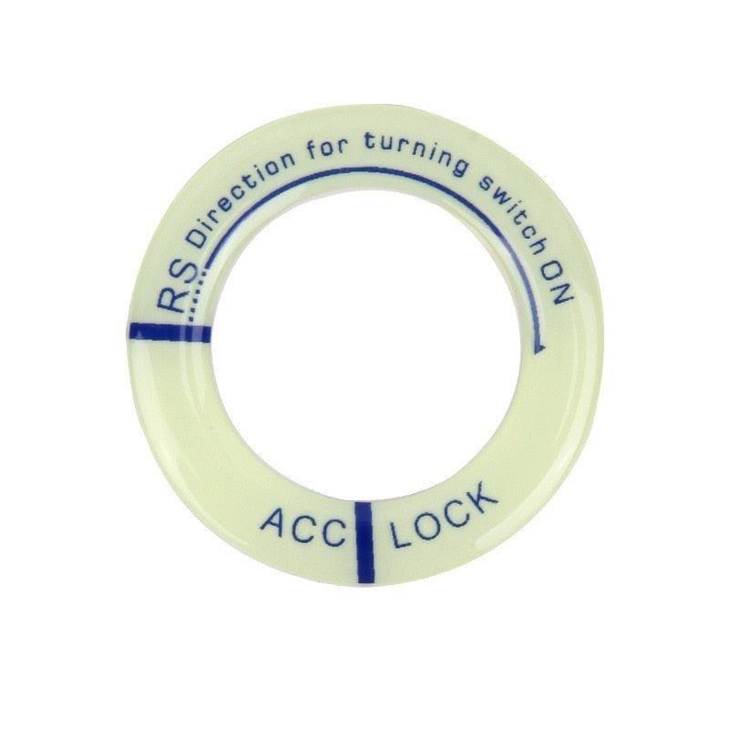 Night Luminous Car Ignition Start Stop Button Fluorescent Circle Luminous Ring Cover Start Stop Button Luminous Start Stop Button Ring Cover Trim Universal Ignition Key Ring Stickers Auto Motorcycle 3D Decals Decoration Fluorescent Circle Auto Interior