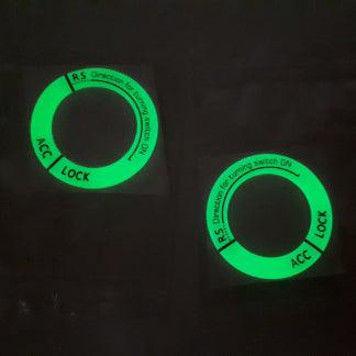 Night Luminous Car Ignition Start Stop Button Fluorescent Circle Luminous Ring Cover Start Stop Button Luminous Start Stop Button Ring Cover Trim Universal Ignition Key Ring Stickers Auto Motorcycle 3D Decals Decoration Fluorescent Circle Auto Interior