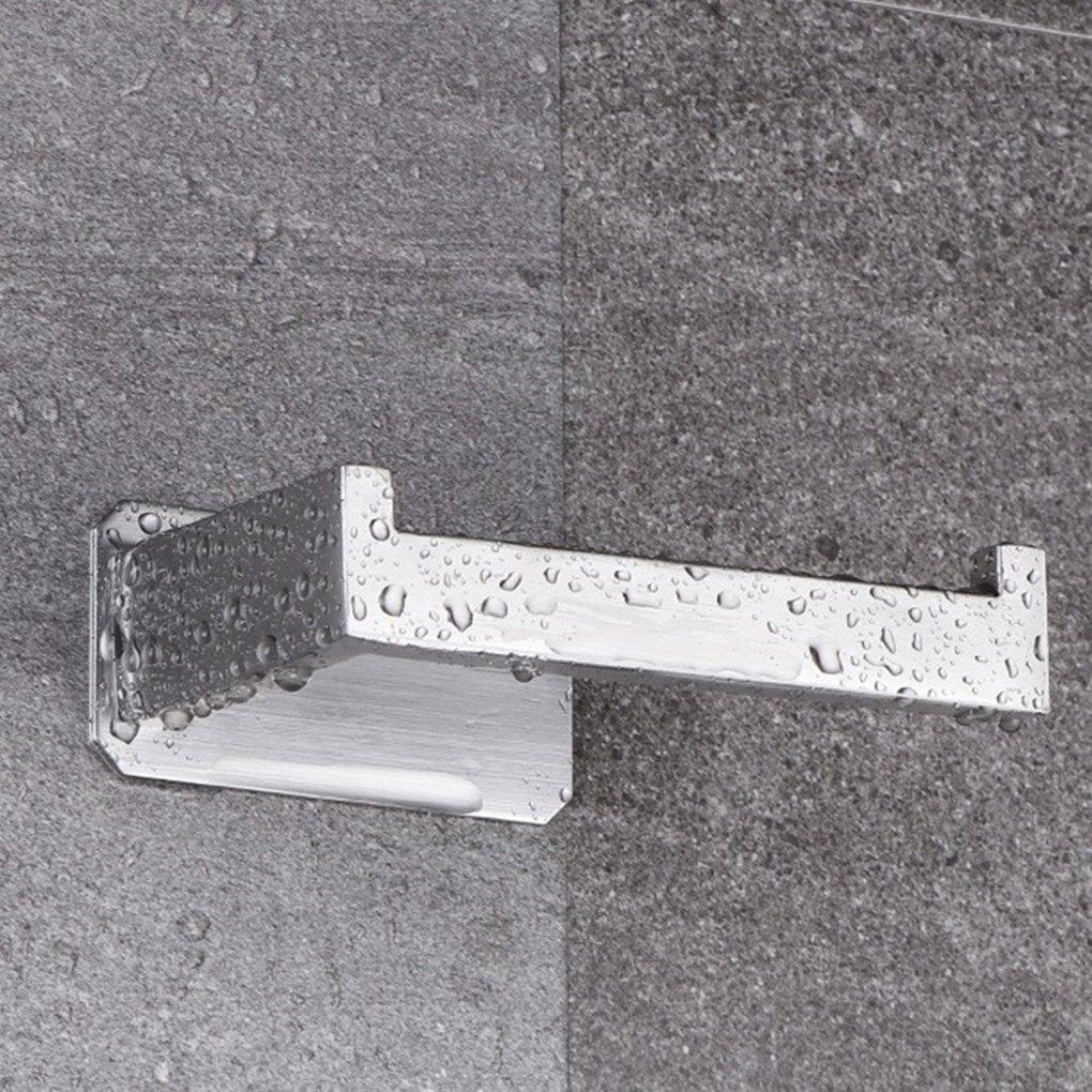 No-Drill Self Adhesive Toilet Paper Holder Stainless Steel Bathroom Kitchen Roll Paper Accessory Tissue Towel Rack Metal Holders Toilet Tissue Roll Holders Dispenser And Hangers Wall Mounted For Bathroom Kitchen Stainless Steel Modern Square Style