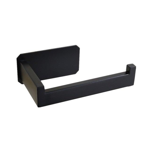 No-Drill Self Adhesive Toilet Paper Holder Stainless Steel Bathroom Kitchen Roll Paper Accessory Tissue Towel Rack Metal Holders Toilet Tissue Roll Holders Dispenser And Hangers Wall Mounted For Bathroom Kitchen Stainless Steel Modern Square Style