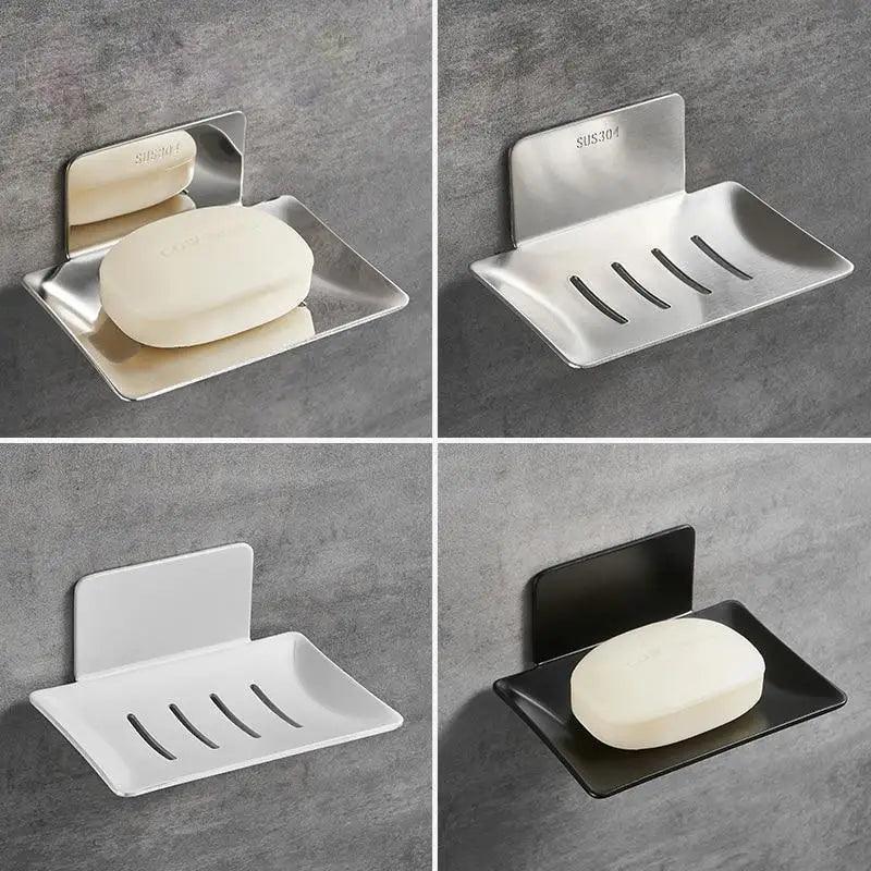 No Drilling Soap Dish Holder Wall Mounted Soap Sponge Holder For Kitchen Soap Holder Bathroom Soap Holder Soap Dish Bath Soap Dish for Shower Stainless Steel Wall Mounted Bar Soap Holder For Bathroom Kitchen