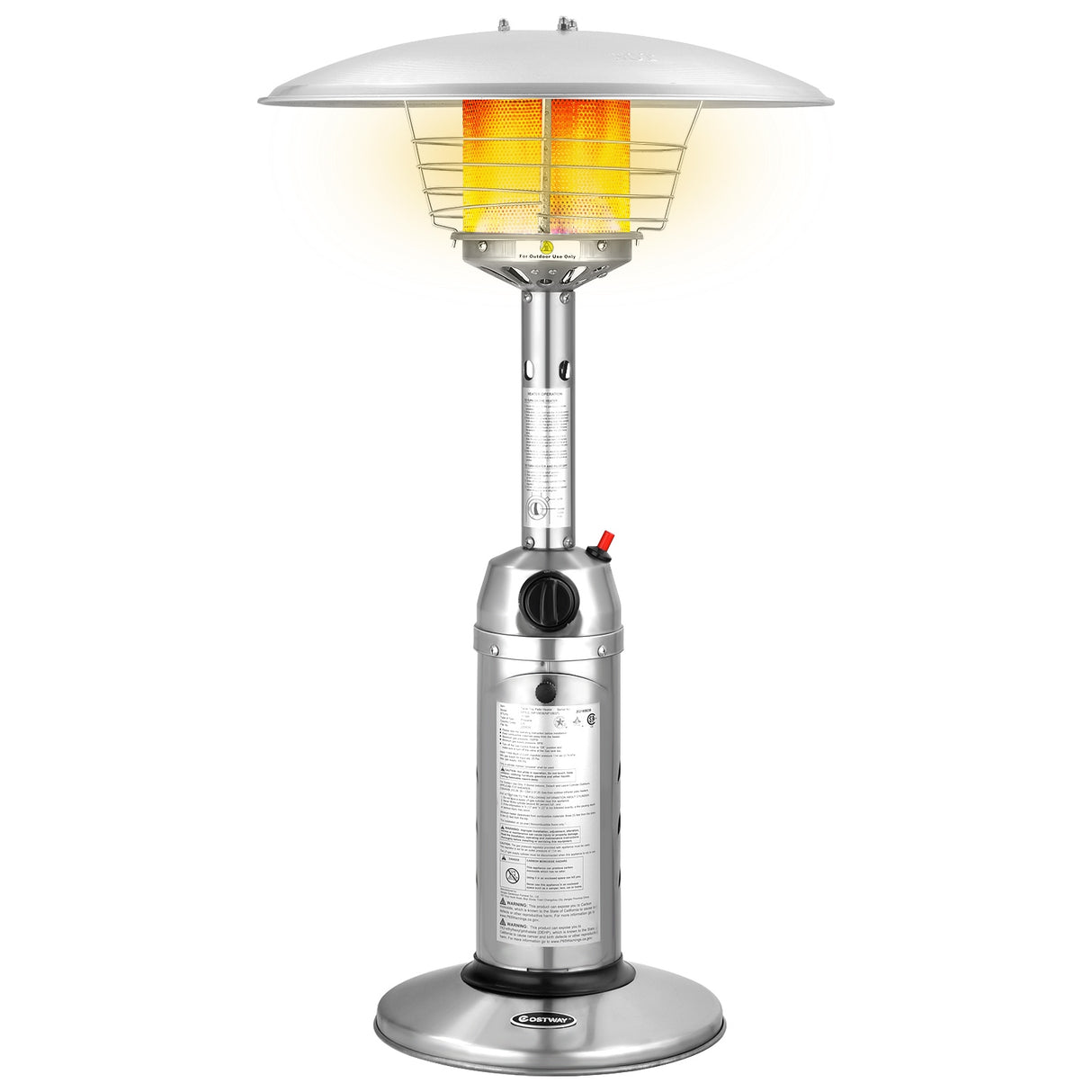 11 000 BTU Portable Tabletop Propane Patio Standing Heater-Black