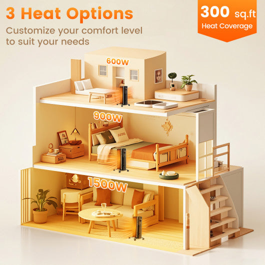 Oil Filled Radiator Heater with Adjustable Thermostat-Black