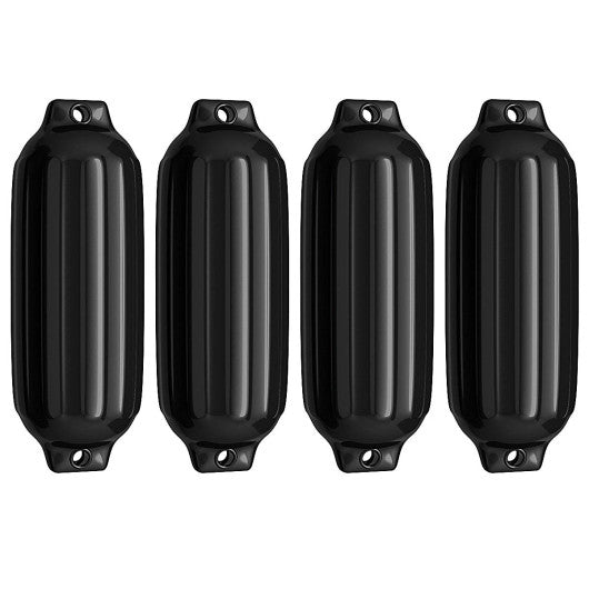 4 Ribbed Marine 8.5" x 27" Boat Fender Vinyl Bumper-Black