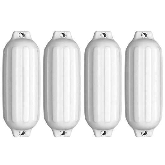 4 Ribbed Marine 8.5" x 27" Boat Fender Vinyl Bumper-White