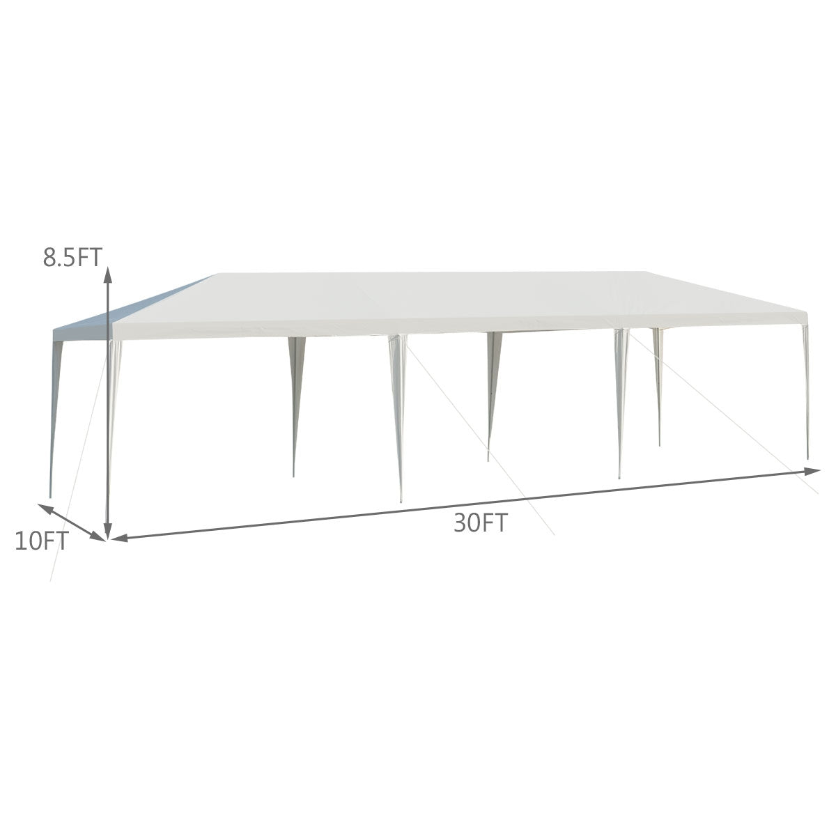 10 x 30 Feet Gazebo Canopy Tent with Connection Stakes and Wind Ropes by DirectDeals