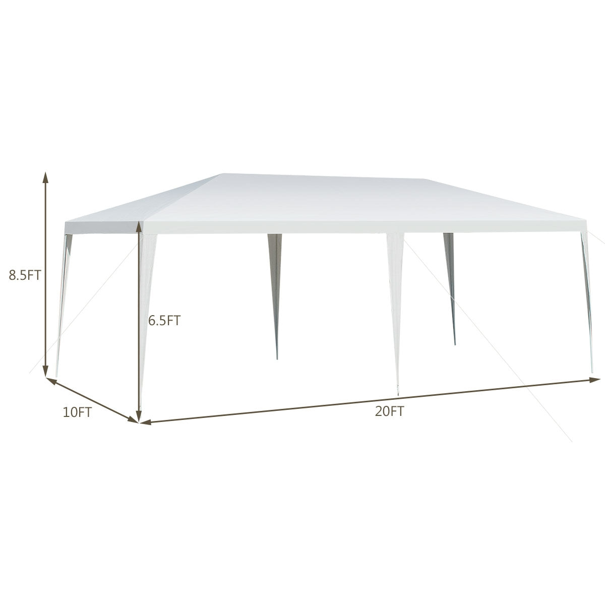 10 x 20 Feet Waterproof Canopy Tent with Tent Peg and Wind Rope by DirectDeals