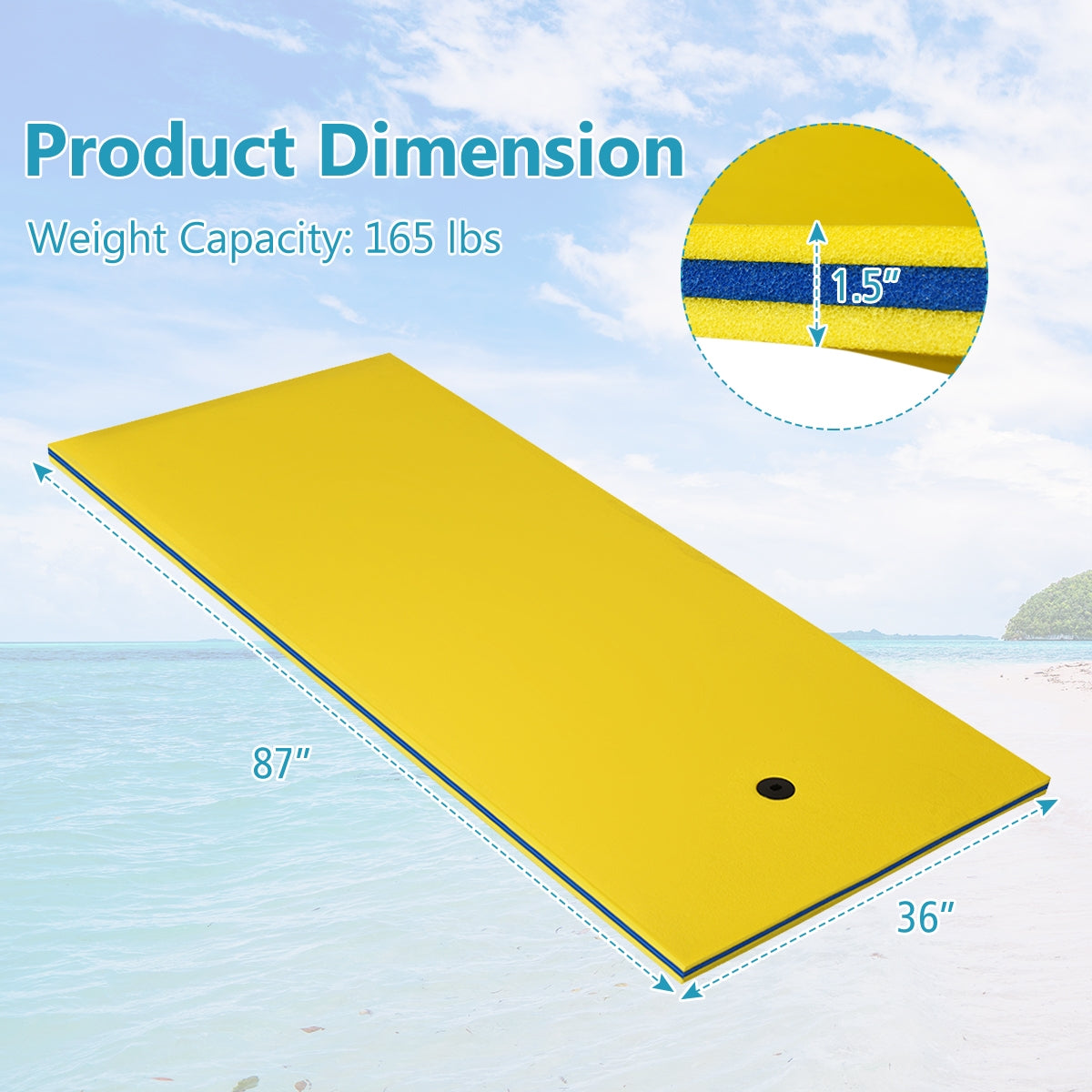3-Layer Relaxing Tear-proof Water Mat-Orange