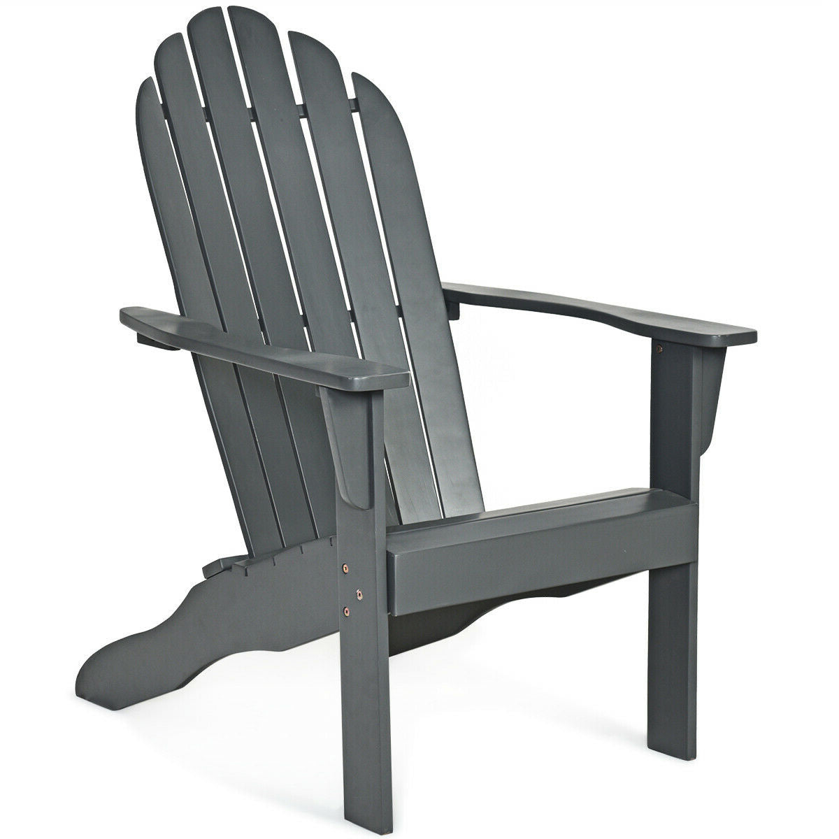 Acacia Wood Outdoor Adirondack Chair with Ergonomic Design-Natural