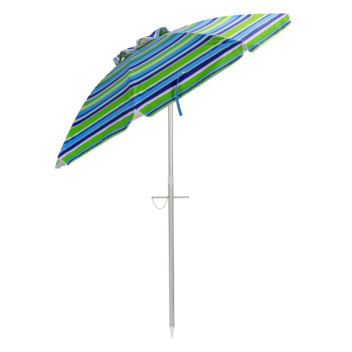 6.5 Feet Beach Umbrella with Sun Shade and Carry Bag without Weight Base-Blue