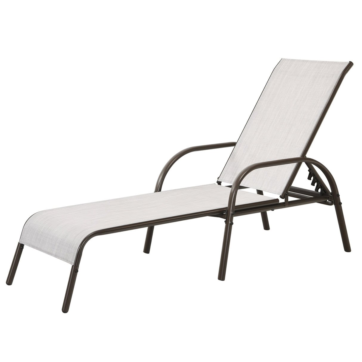 Adjustable Patio Chaise Folding Lounge Chair with Backrest-Black
