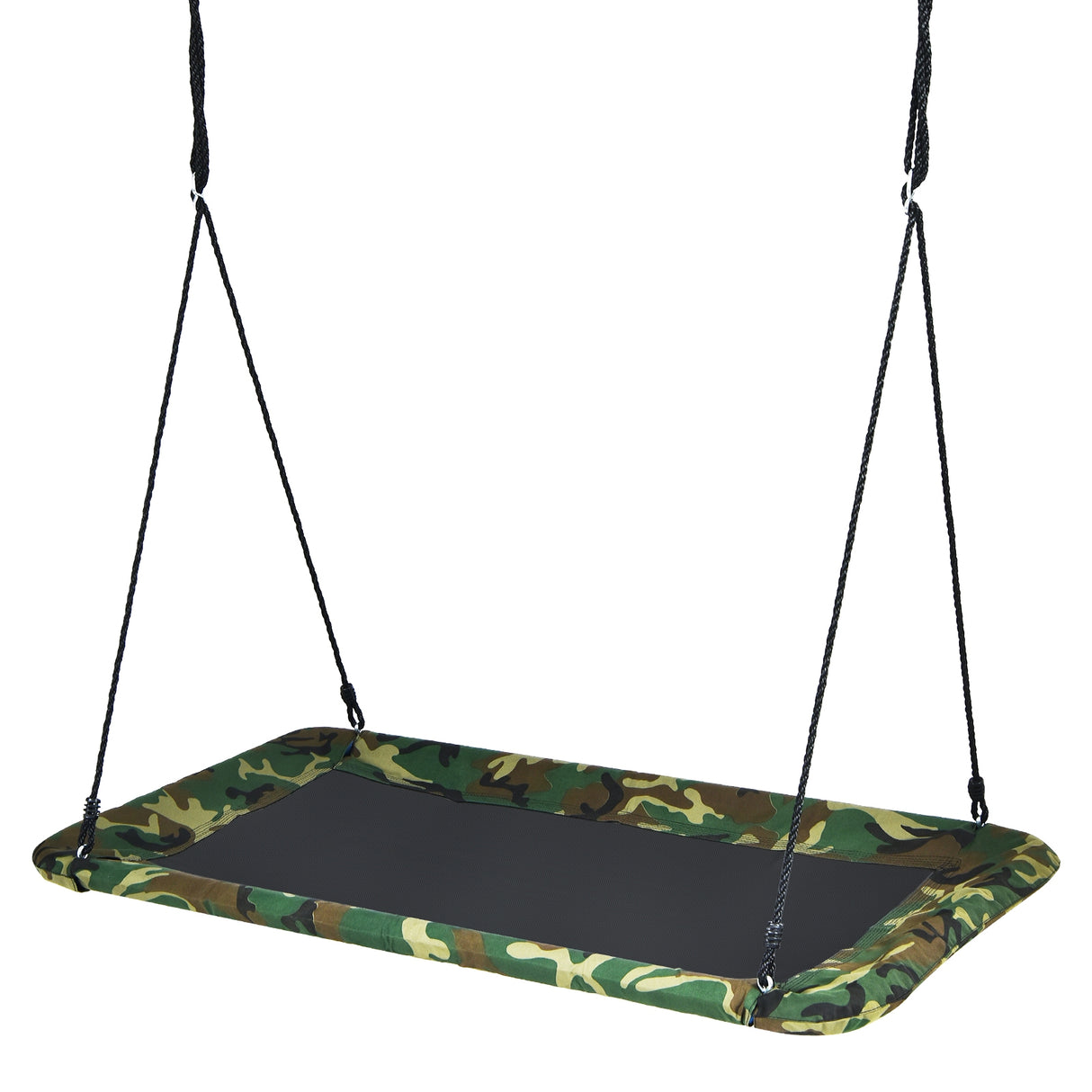 60 Inches Platform Tree Swing Outdoor with 2 Hanging Straps-Multicolor