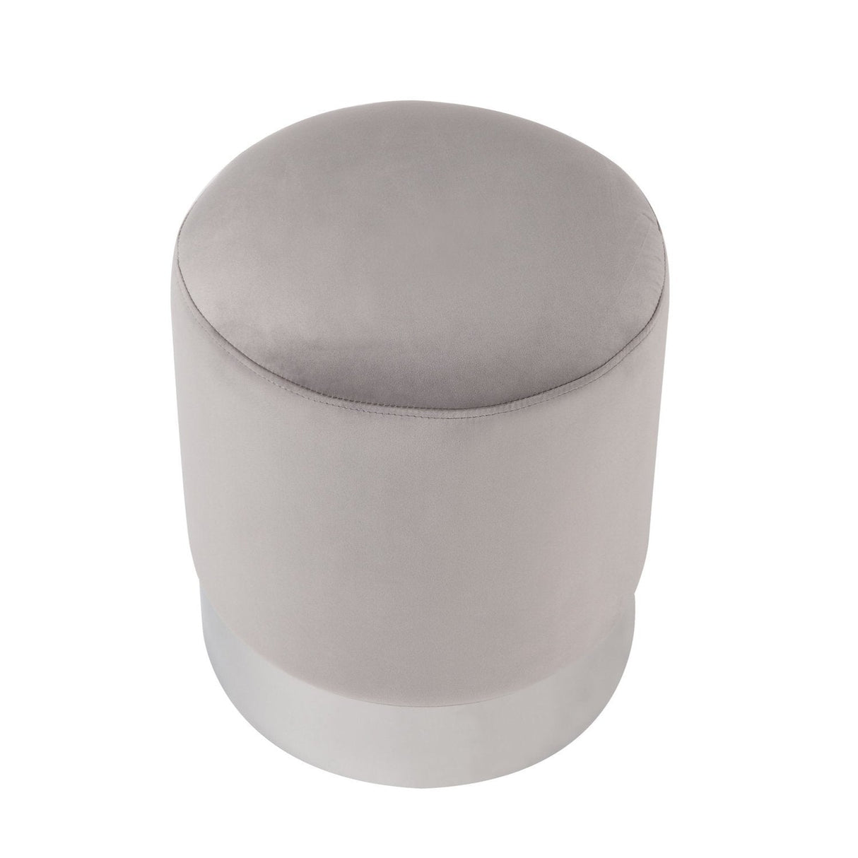 Elsa Velvet Round Ottoman