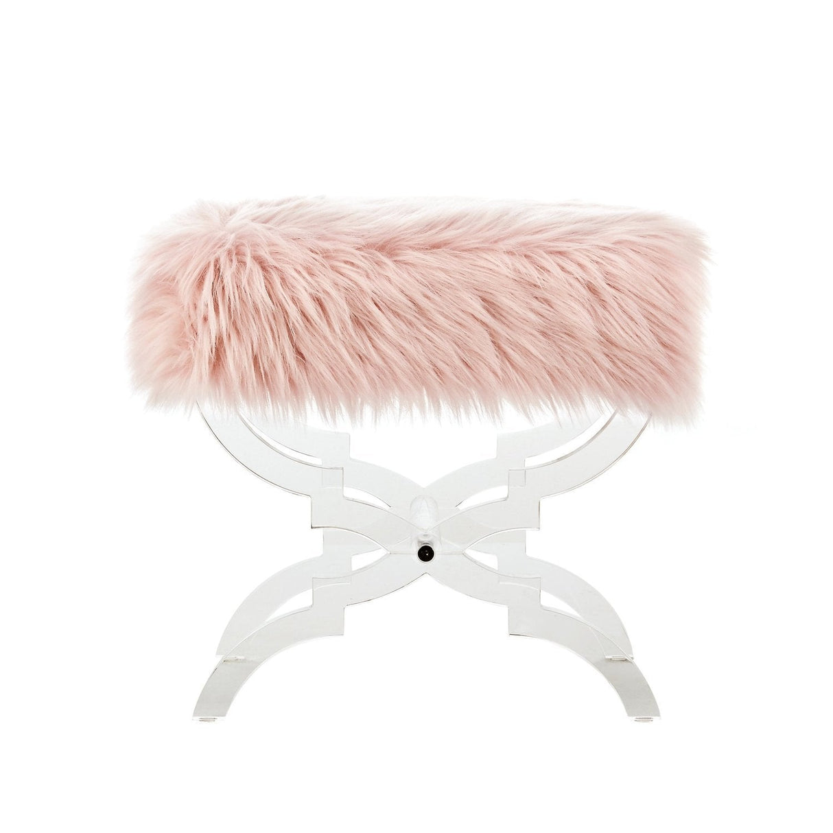 Giselle Faux Fur X-Leg Ottoman