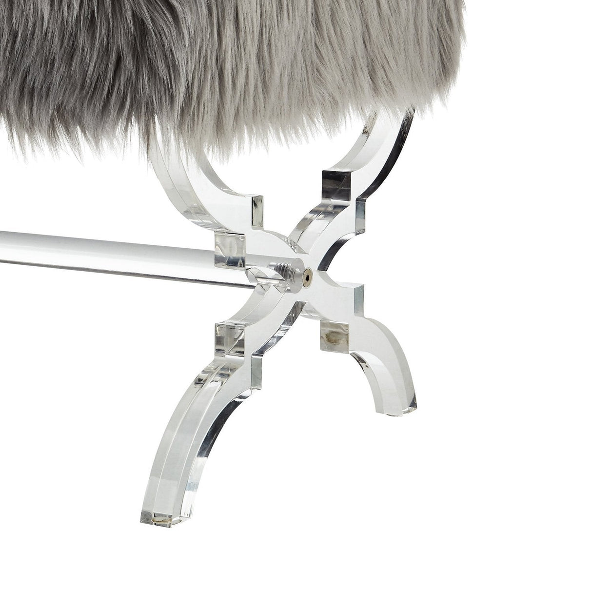 Giselle Faux Fur X-Leg Ottoman