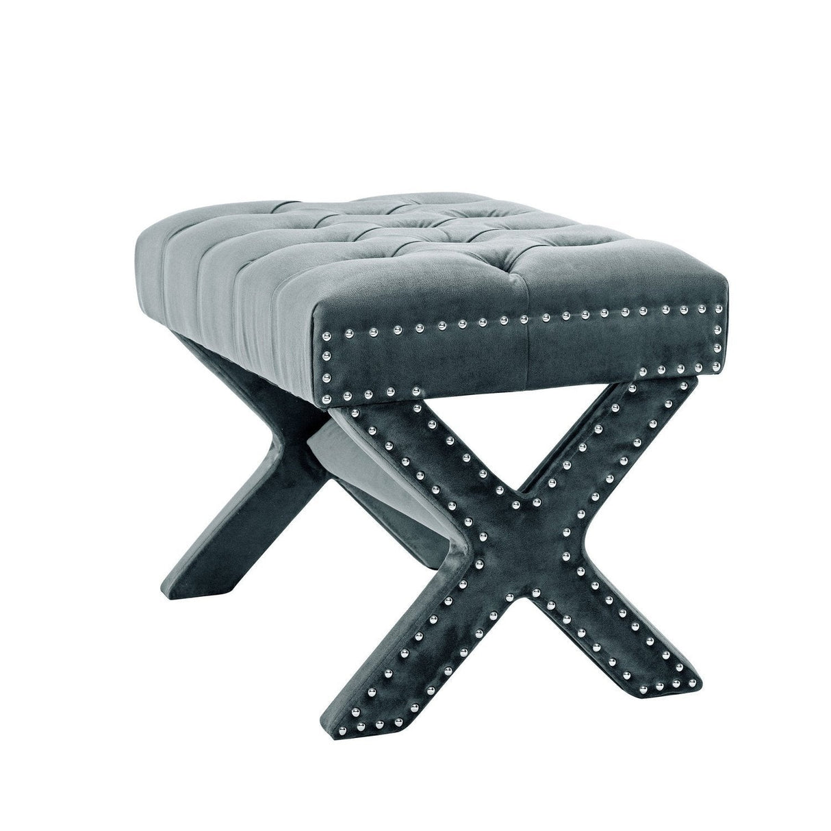 Louis Velvet X-Leg Ottoman