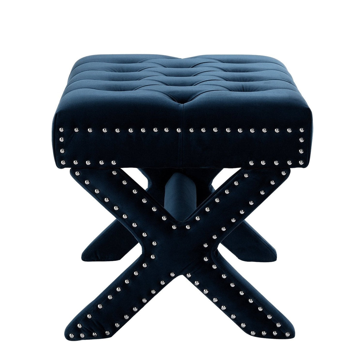Louis Velvet X-Leg Ottoman