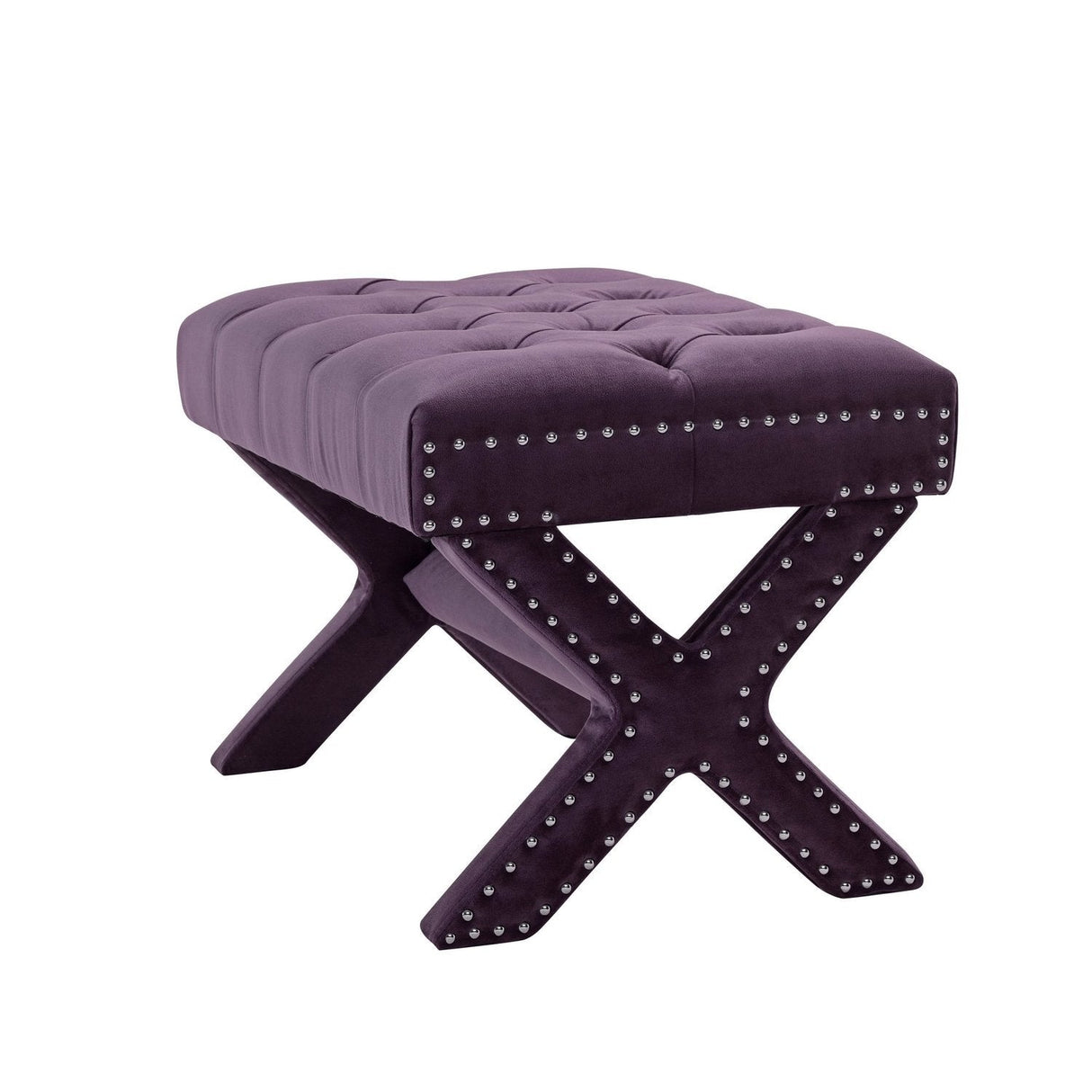 Louis Velvet X-Leg Ottoman