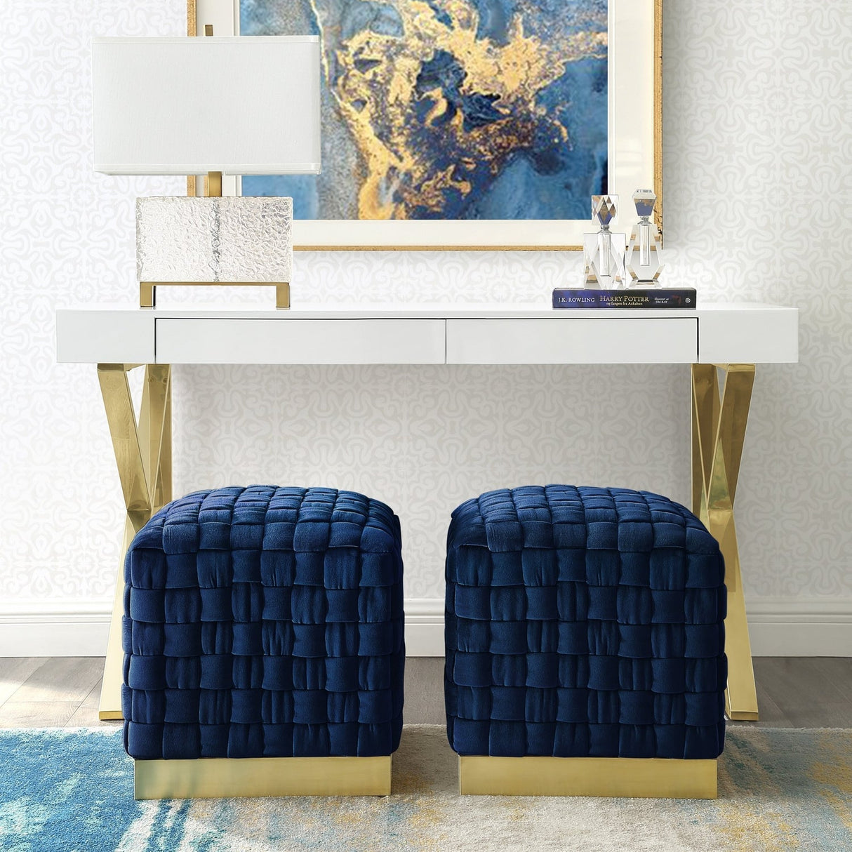 Satine Velvet Ottoman