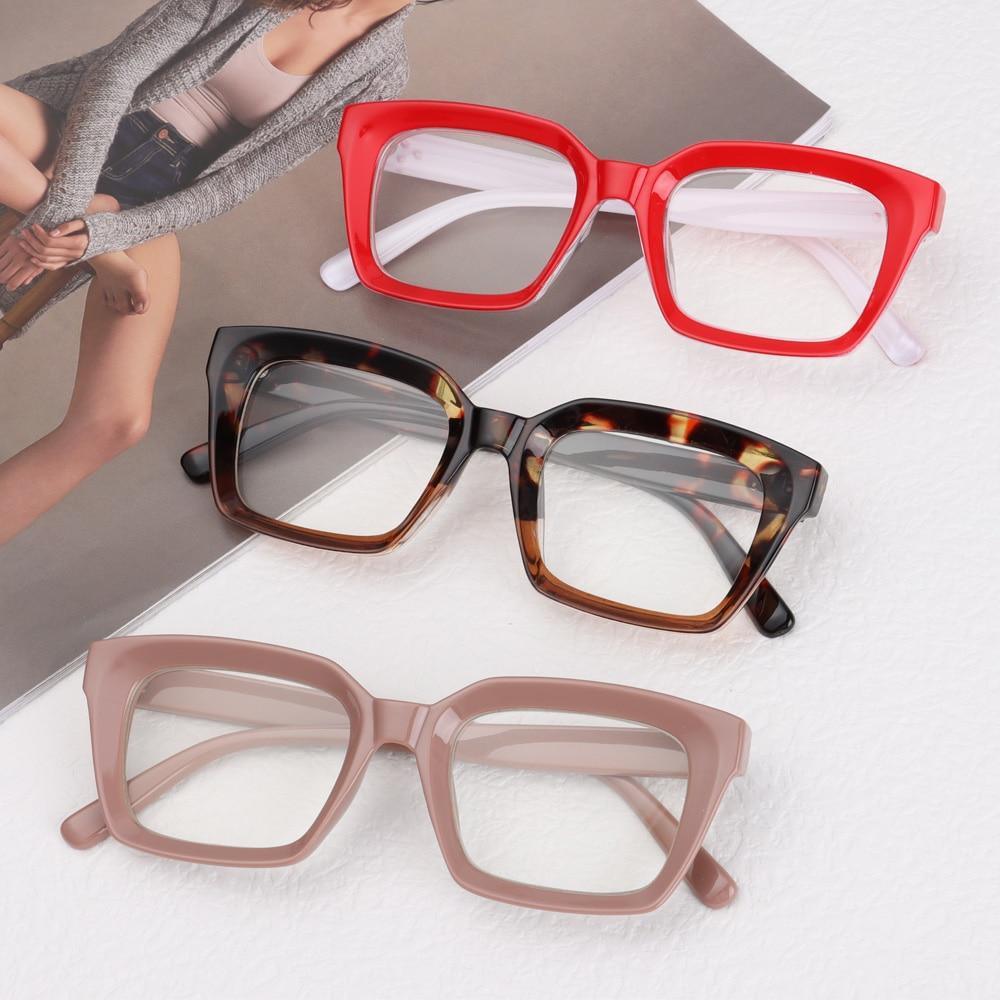 Oversized Square Reading Glasses For Men Women Portable Large Frame High Definition Computer Gaming Eyeglasses Eye Protection Eyewear Diopter 0~+ 3.00