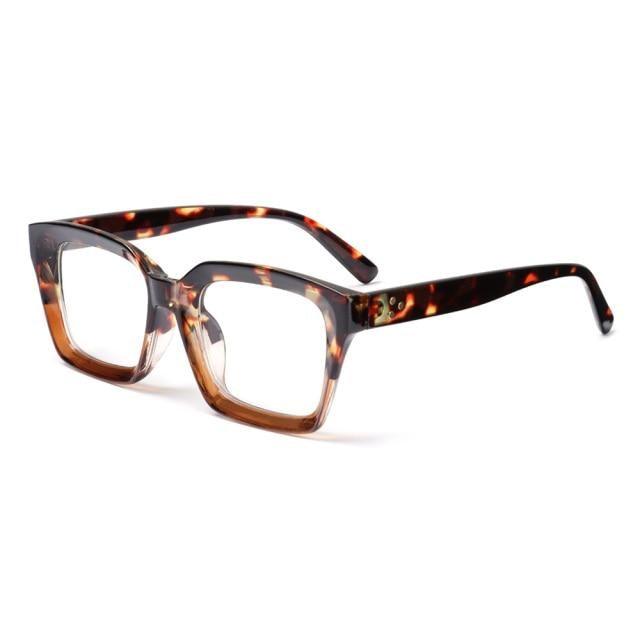 Oversized Square Reading Glasses For Men Women Portable Large Frame High Definition Computer Gaming Eyeglasses Eye Protection Eyewear Diopter 0~+ 3.00