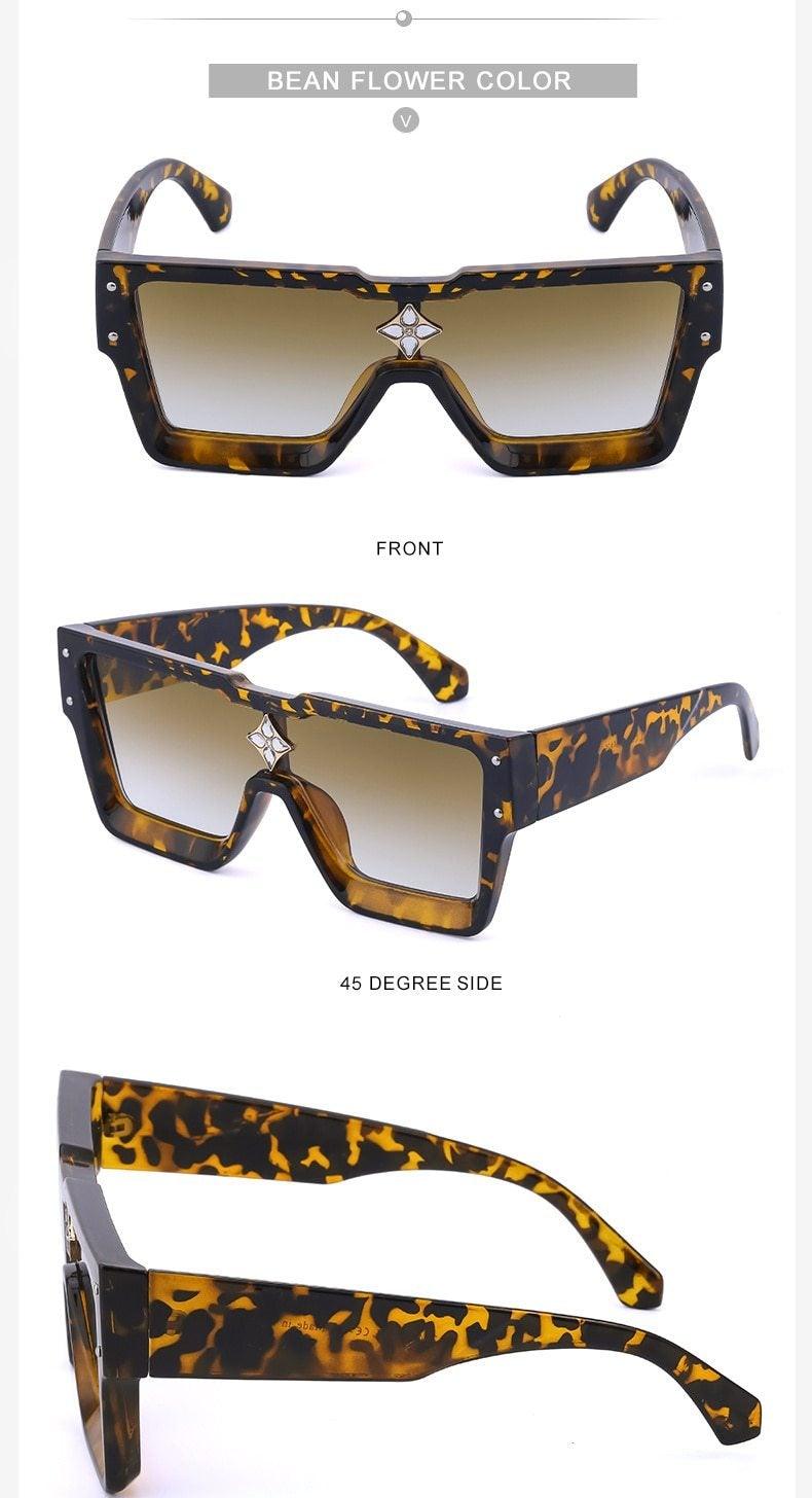 Oversized Square Rimless Shades UV400 Shape Sunglasses For Women New Fashionable New Big Frame Sun Glasses for Female New Latest Attractive Large Flat Top Eyewear For Unisex