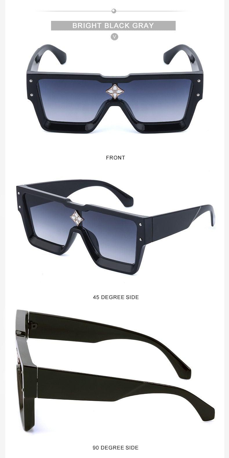 Oversized Square Rimless Shades UV400 Shape Sunglasses For Women New Fashionable New Big Frame Sun Glasses for Female New Latest Attractive Large Flat Top Eyewear For Unisex