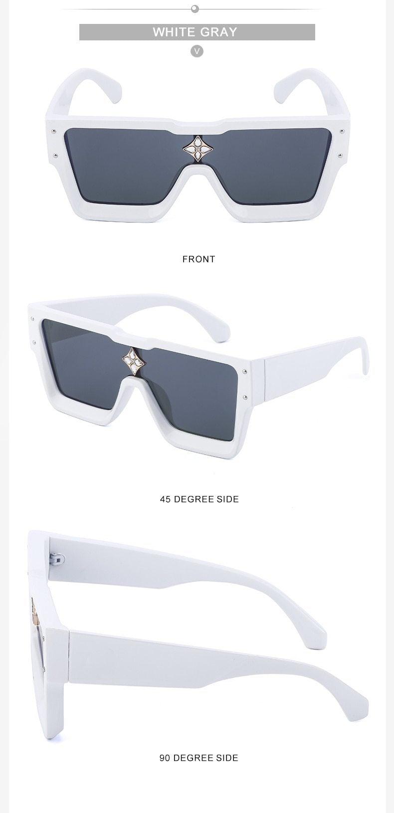 Oversized Square Rimless Shades UV400 Shape Sunglasses For Women New Fashionable New Big Frame Sun Glasses for Female New Latest Attractive Large Flat Top Eyewear For Unisex