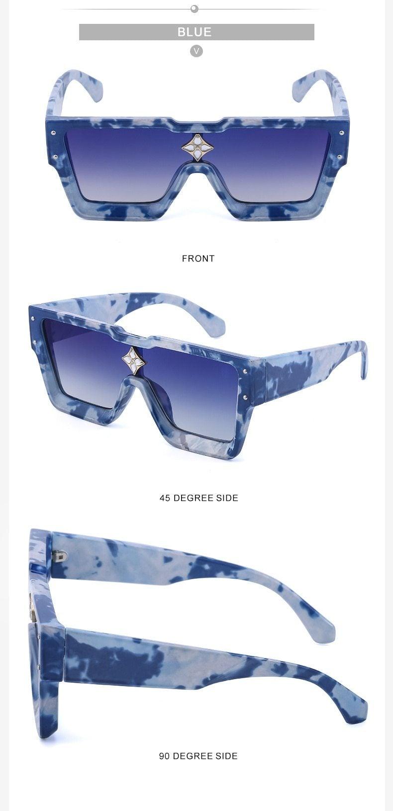 Oversized Square Rimless Shades UV400 Shape Sunglasses For Women New Fashionable New Big Frame Sun Glasses for Female New Latest Attractive Large Flat Top Eyewear For Unisex