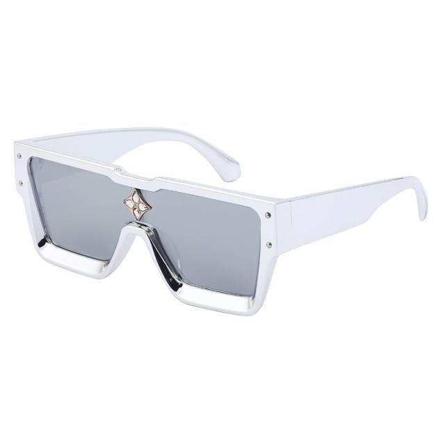 Oversized Square Rimless Shades UV400 Shape Sunglasses For Women New Fashionable New Big Frame Sun Glasses for Female New Latest Attractive Large Flat Top Eyewear For Unisex